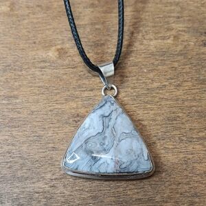 Silver and Grey Pendant Necklace